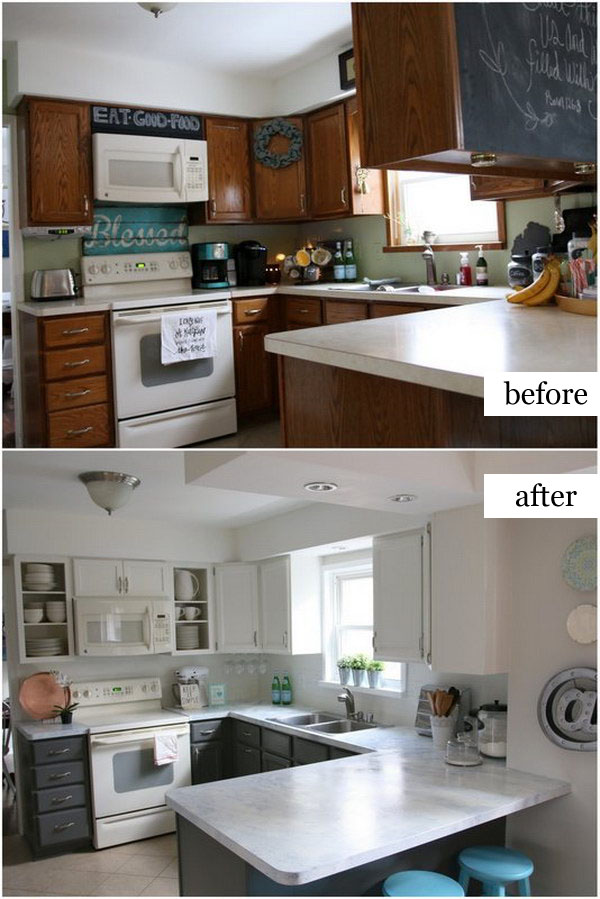 32 Pretty Before And After Kitchen Makeovers