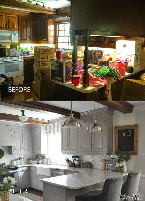32 Pretty Before And After Kitchen Makeovers