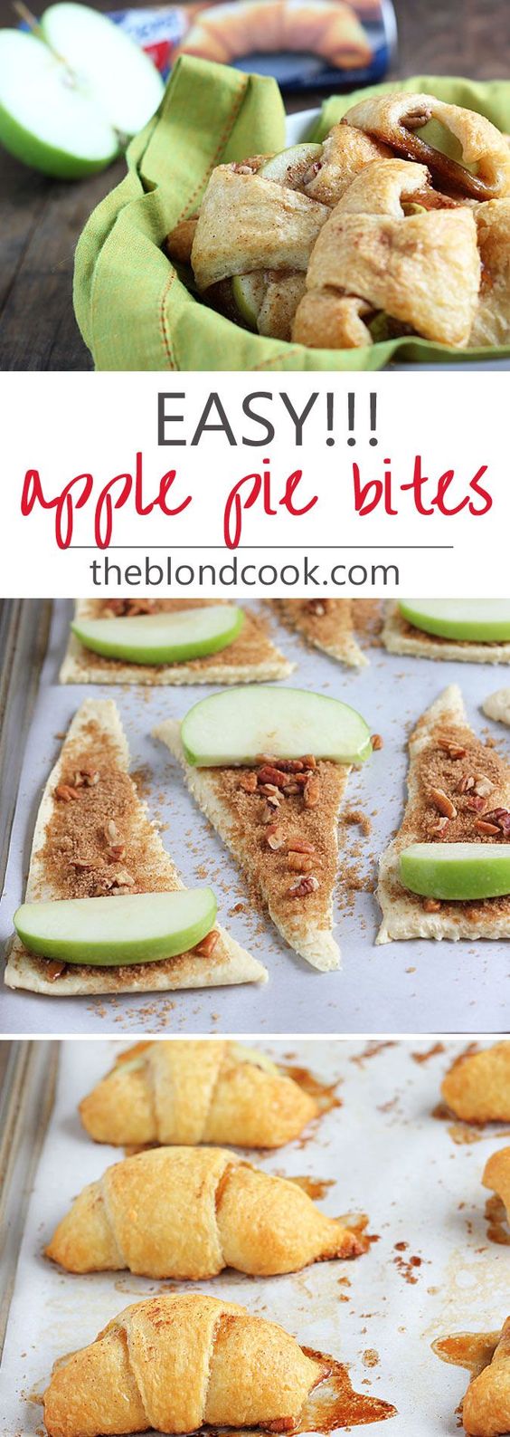EASY Apple Pie Bites made with crescent rolls... these taste better than apple pie!: 