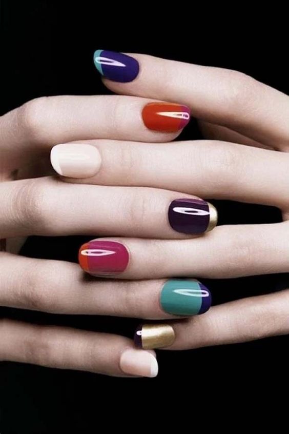 30 Stunning Multicolor Nail Art Designs