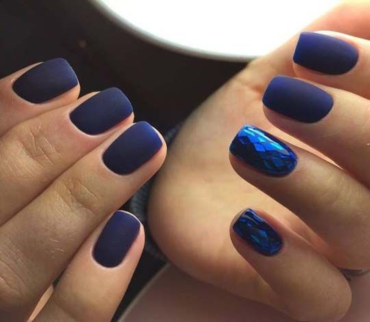 46 Elegant Navy Blue Nails Art Designs and Ideas