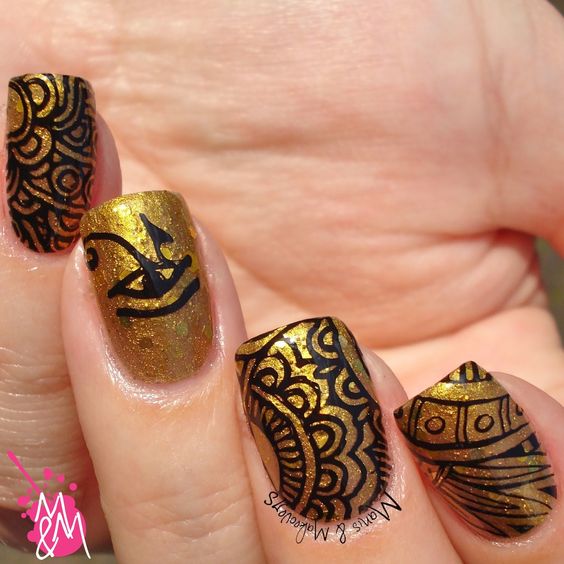 44 Excellent Egyptian Nail Art Designs and Ideas
