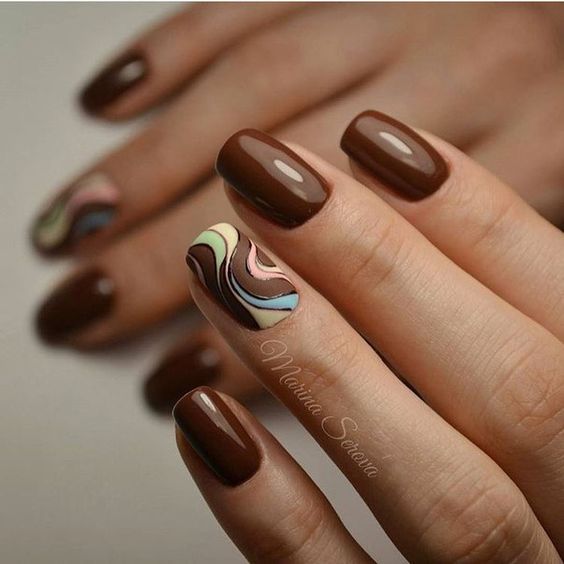 77 Trendy Brown Nail Art Designs and Ideas