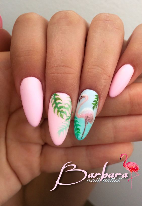 46 Pretty Flamingo Nail Art Design Ideas