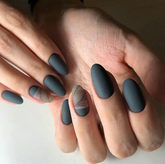 45 Awesome Black Almond Matte Nail Designs to Inspire You
