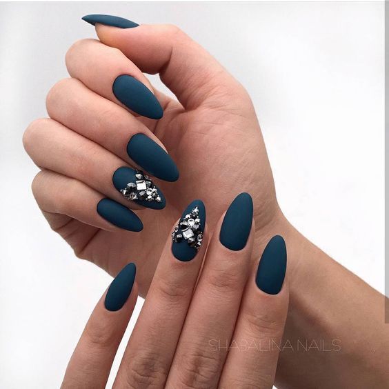 45 Awesome Black Almond Matte Nail Designs to Inspire You