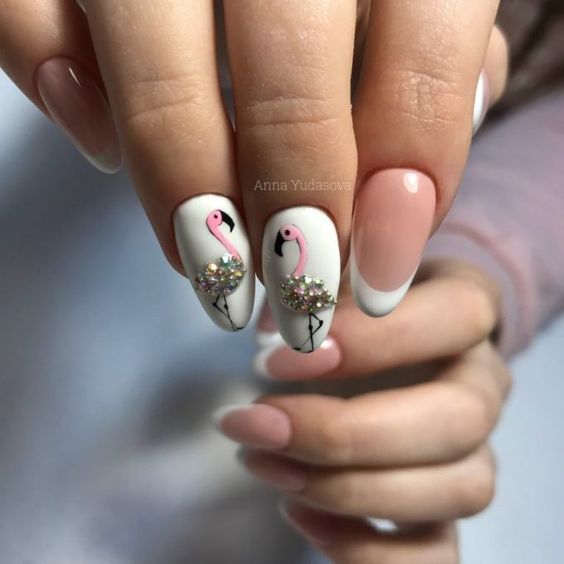 46 Pretty Flamingo Nail Art Design Ideas