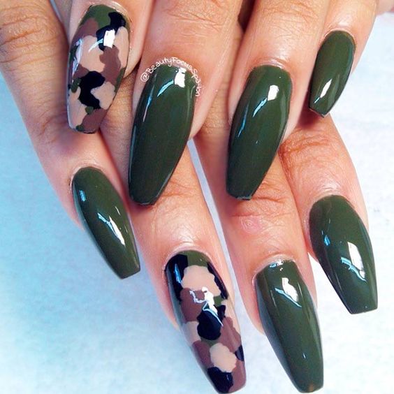 50 Trendy Camouflage Nail Designs