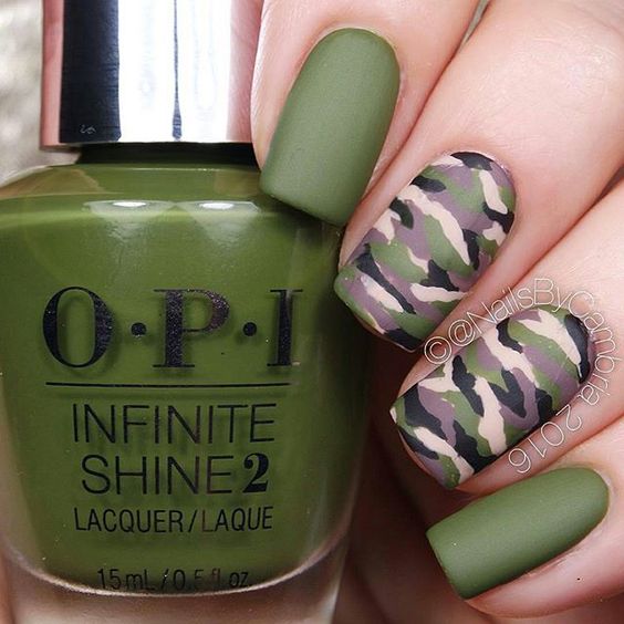 50 Trendy Camouflage Nail Designs