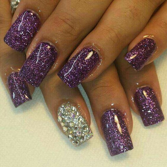 30 Trendy Glitter Square Nail Designs to Inspire You