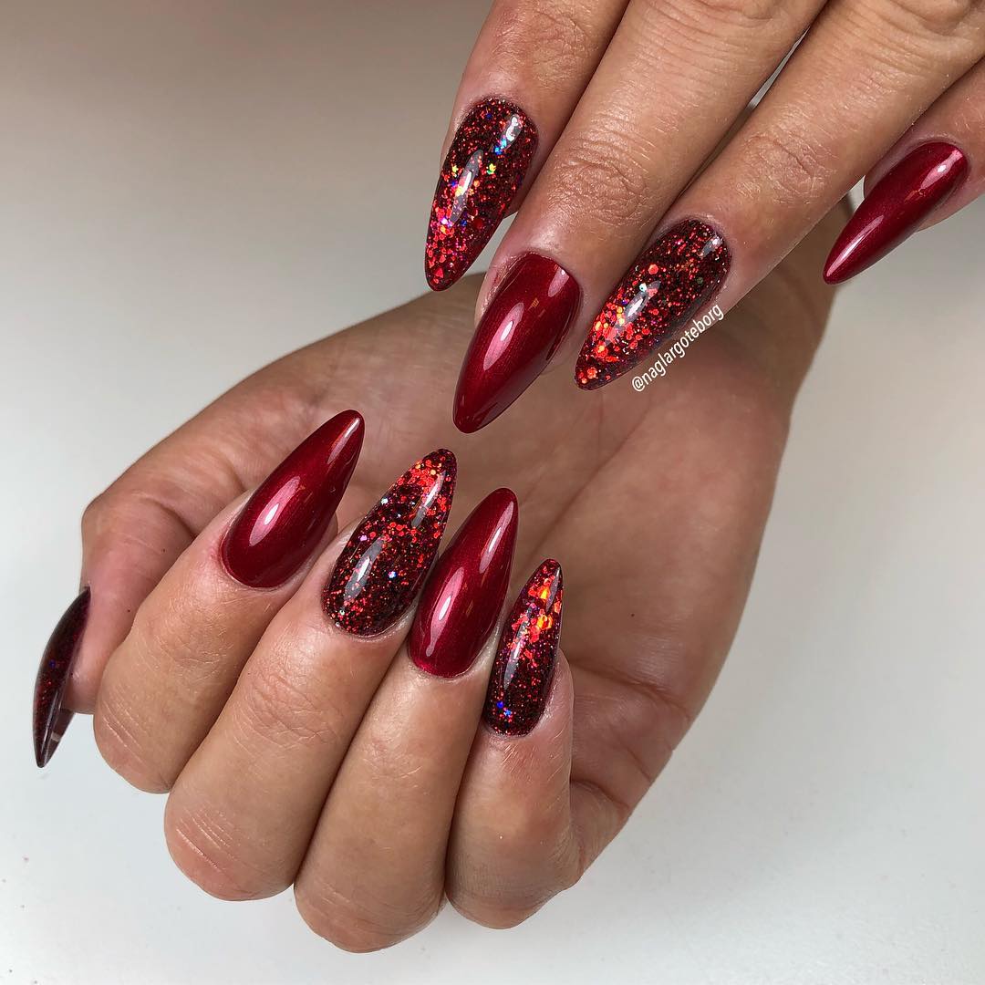 69 Trendy Red Acrylic Nail Designs