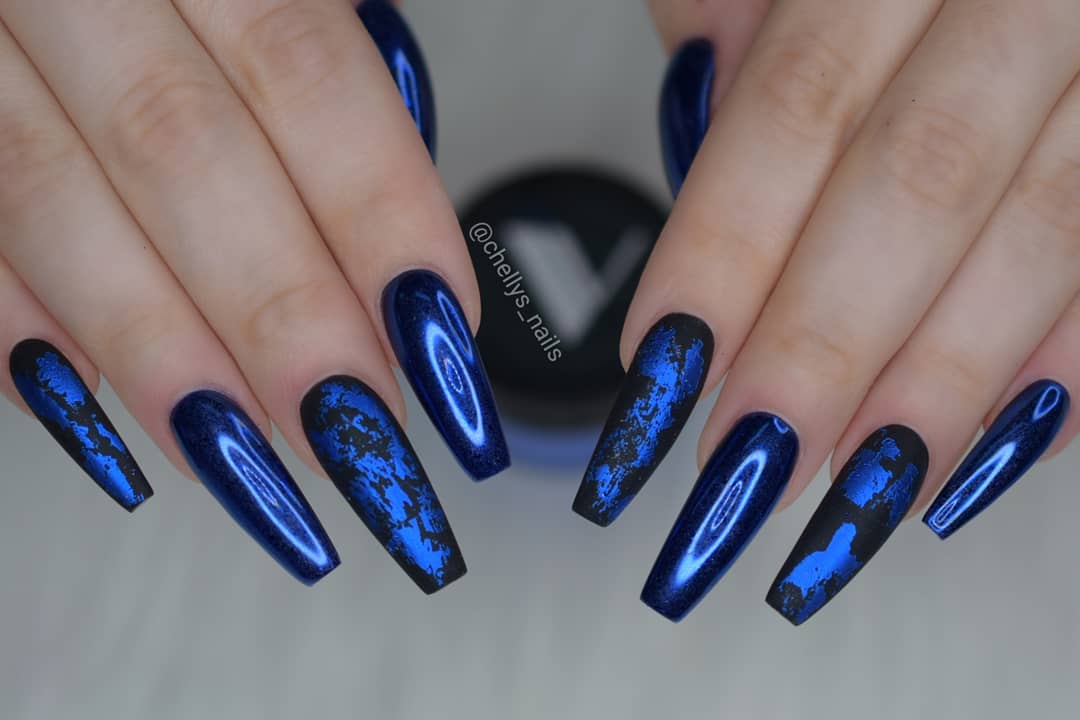 54 Dark Blue Nail Art Designs Ideas