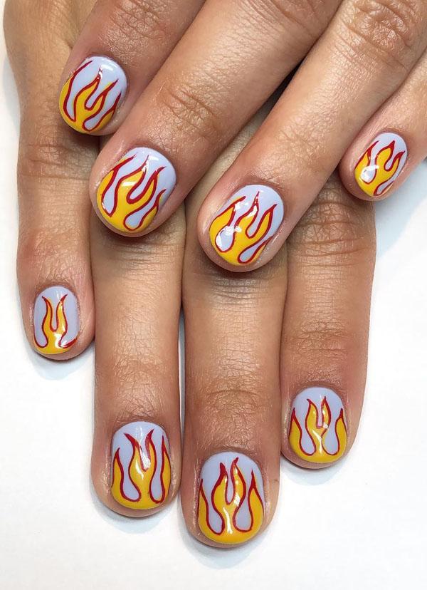 51 Stylish Fire Nail Art Design Ideas You Must Try