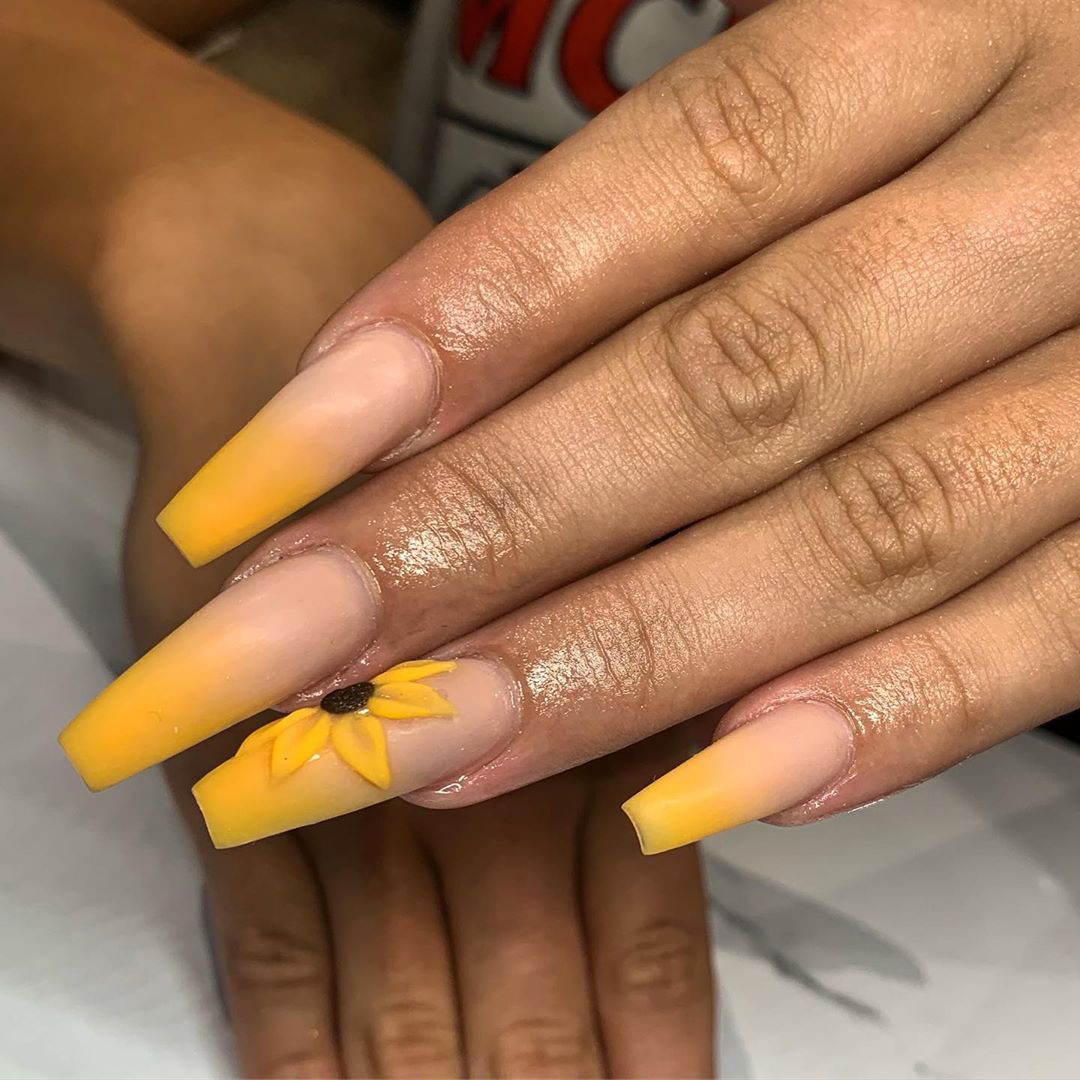 50 Amazing Sunflower Nail Designs For Summer
