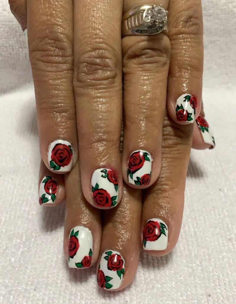 40 Lovely Rose Nail Art Designs to Fall In Love With