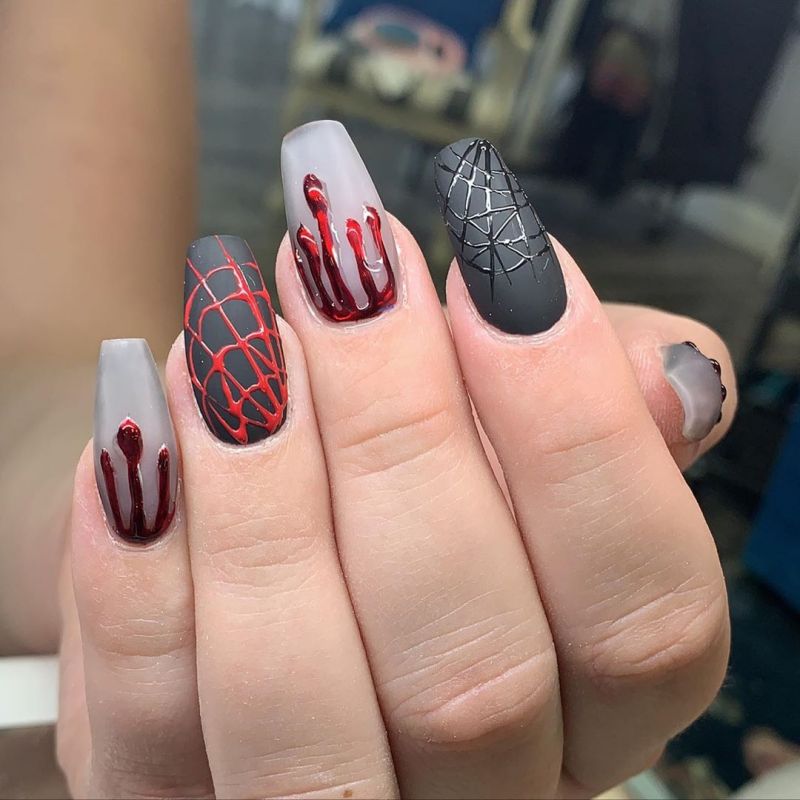 50 Trendy Spider Web Nail Art Designs for Halloween