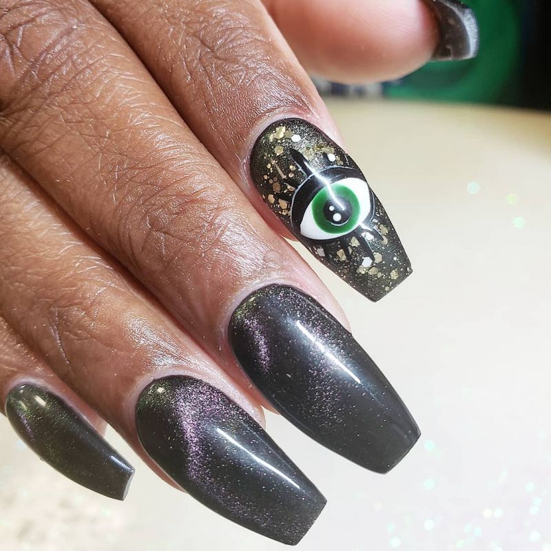 50 Stylish Evil Eye Nail Art Designs For Halloween