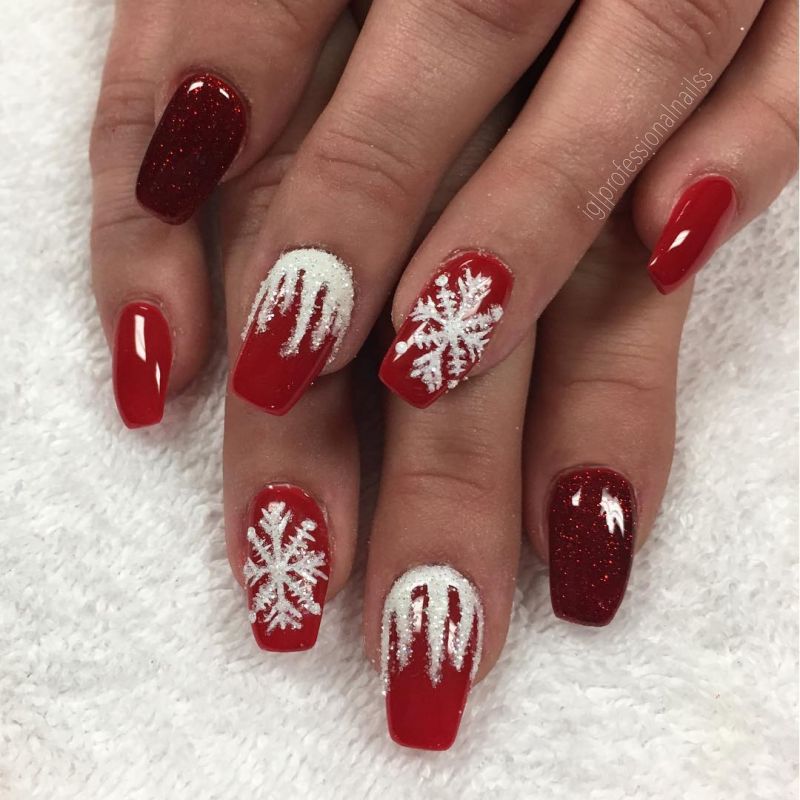 50 Cute Snowflake Nail Art Designs For Winter