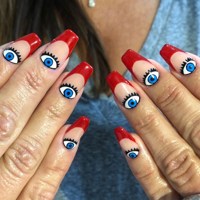 50 Stylish Evil Eye Nail Art Designs For Halloween
