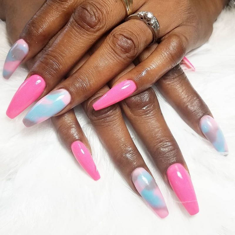 60 Sweet Cotton Candy Nail Art Designs You Will Like