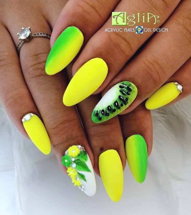 60 Cute and Tasty Fruit Nail Art Designs Just For You