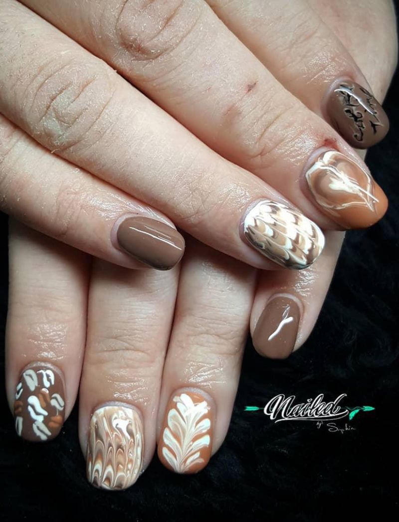 50 Pretty Coffee Nail Art Designs to Express Your Personality