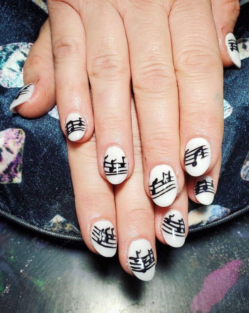 55 Elegant Music Nail Art Designs Make You Feel Happy