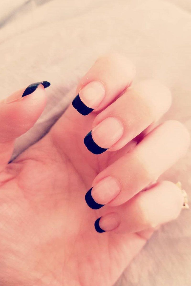 50 Pretty Black French Tip Nails You Must Try