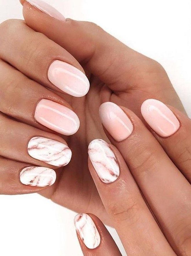 55 Trendy Pink Marble Nails You Will Love