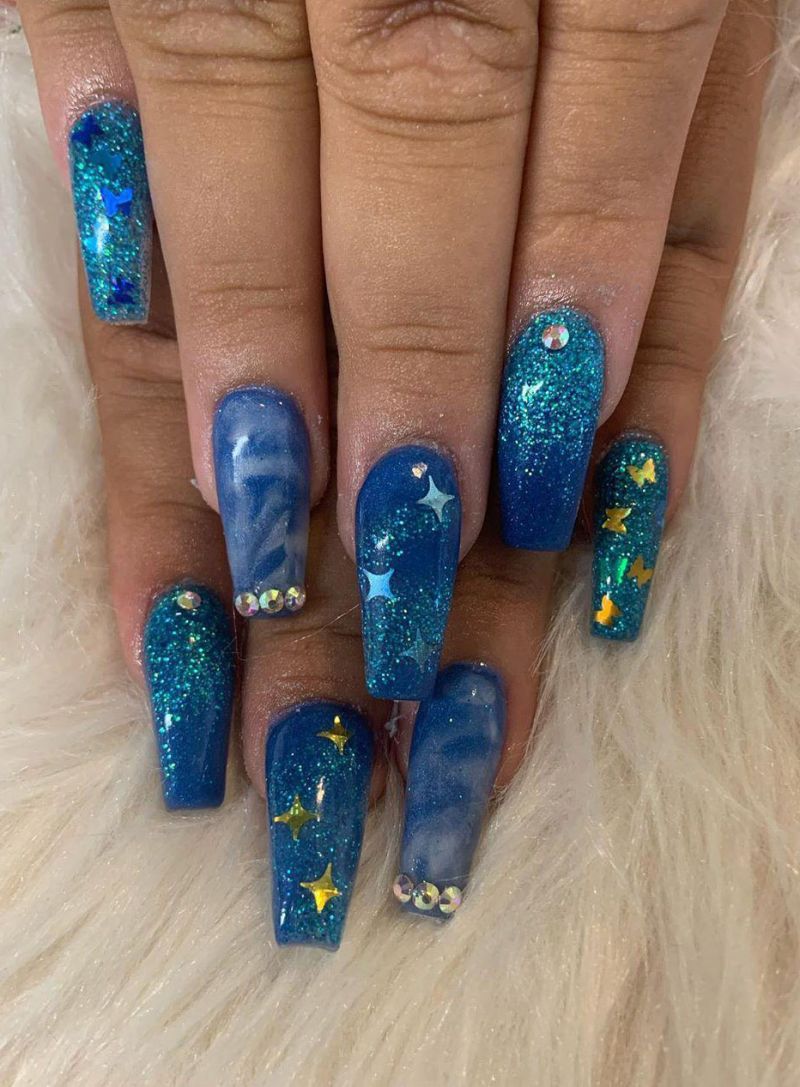 30 Trendy Blue Nails for Summer You Must Try