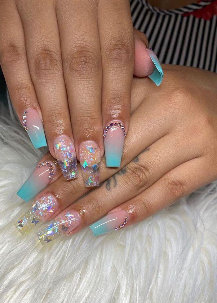 30 Trendy Summer Glitter Nails You Must Love