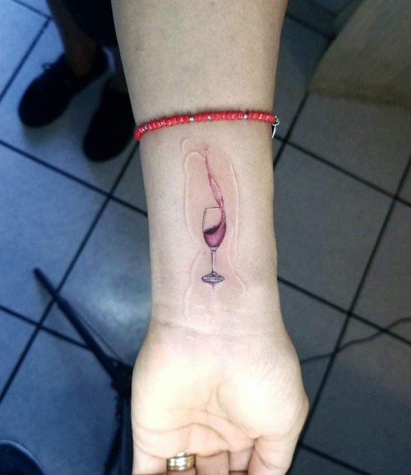 30 Pretty Wine Glass Tattoos You Will Love