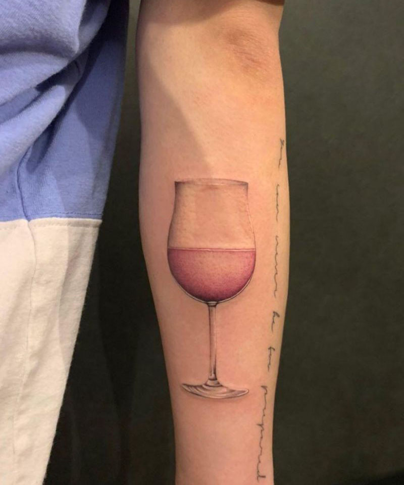 30 Pretty Wine Glass Tattoos You Will Love