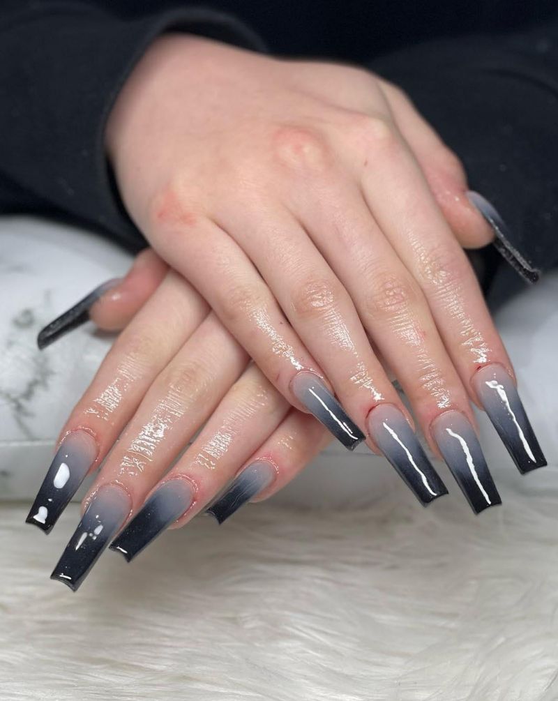 30 Trendy Black Ombre Nails You Must Love