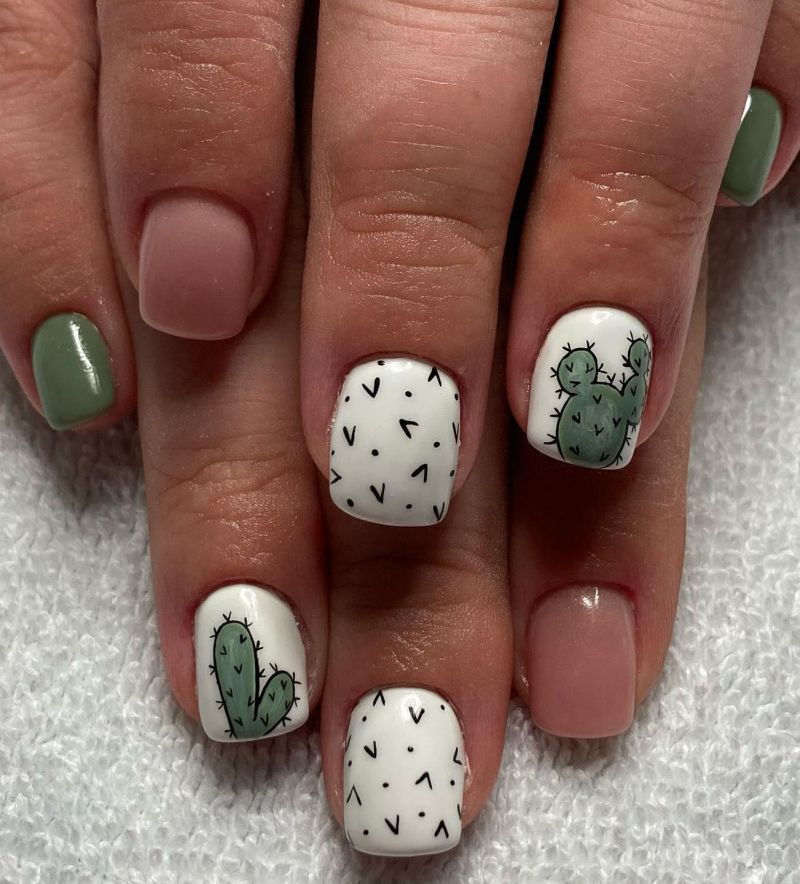 30 Pretty Cactus Nail Art Designs You Can Copy