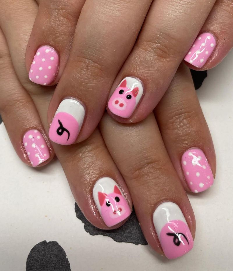 30 Cute Pig Nail Art Designs You Must Love
