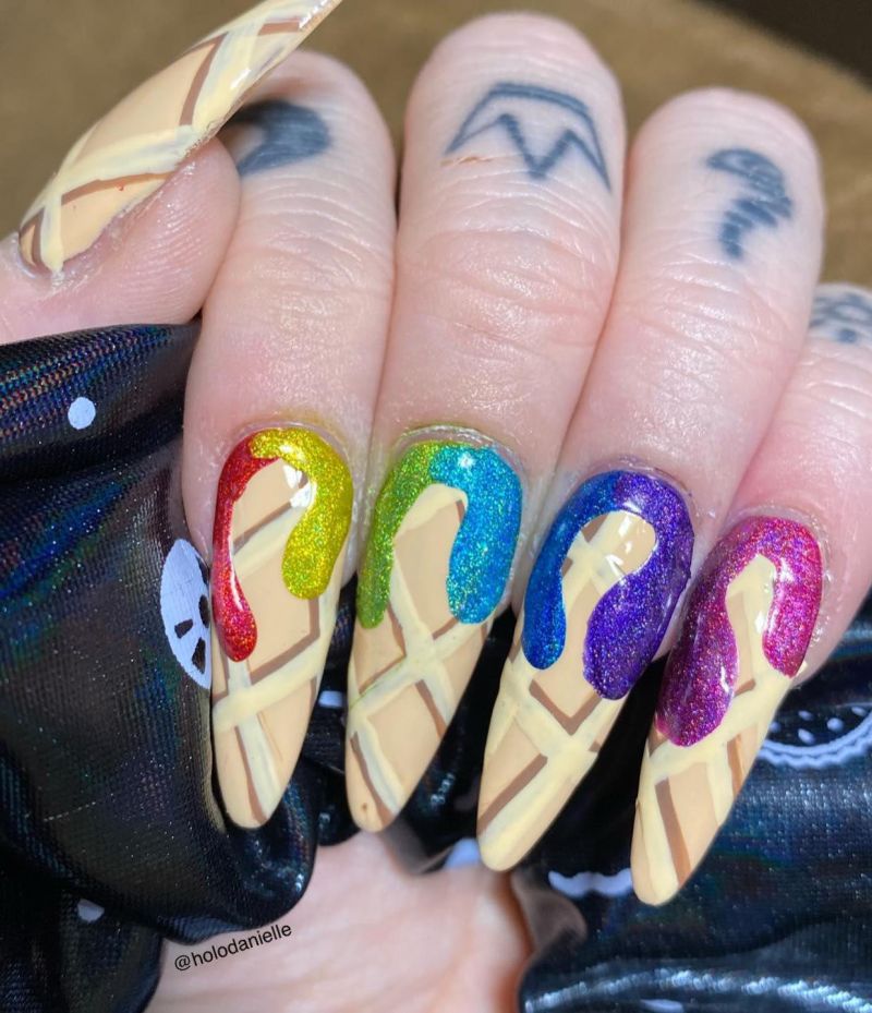 30 Sweet Ice Cream Nail Art Designs You Must Love