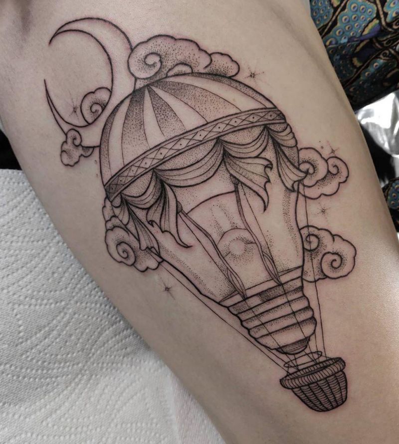 20 Wonderful Hot Air Balloon Tattoos for Your Inspiration