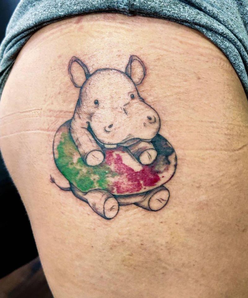 20 Cute Hippo Tattoos You Will Love