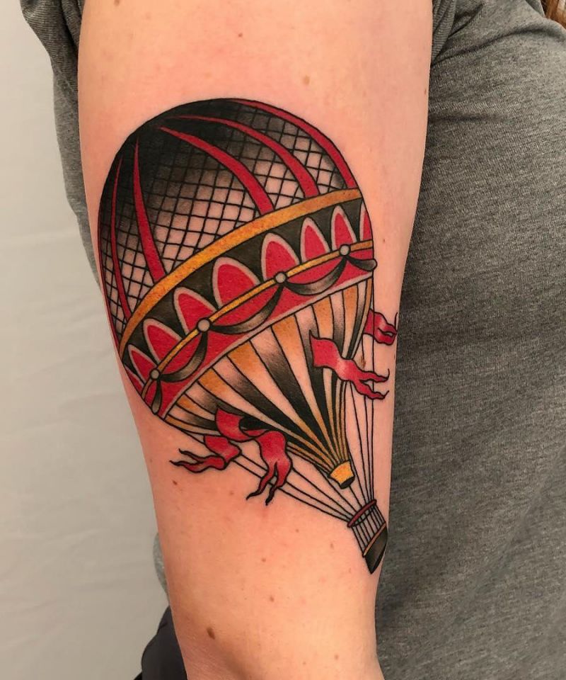 20 Wonderful Hot Air Balloon Tattoos for Your Inspiration