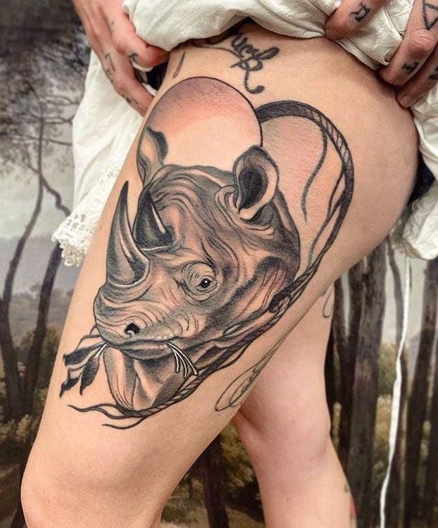20 Unique Rhino Tattoos For Your Next Ink
