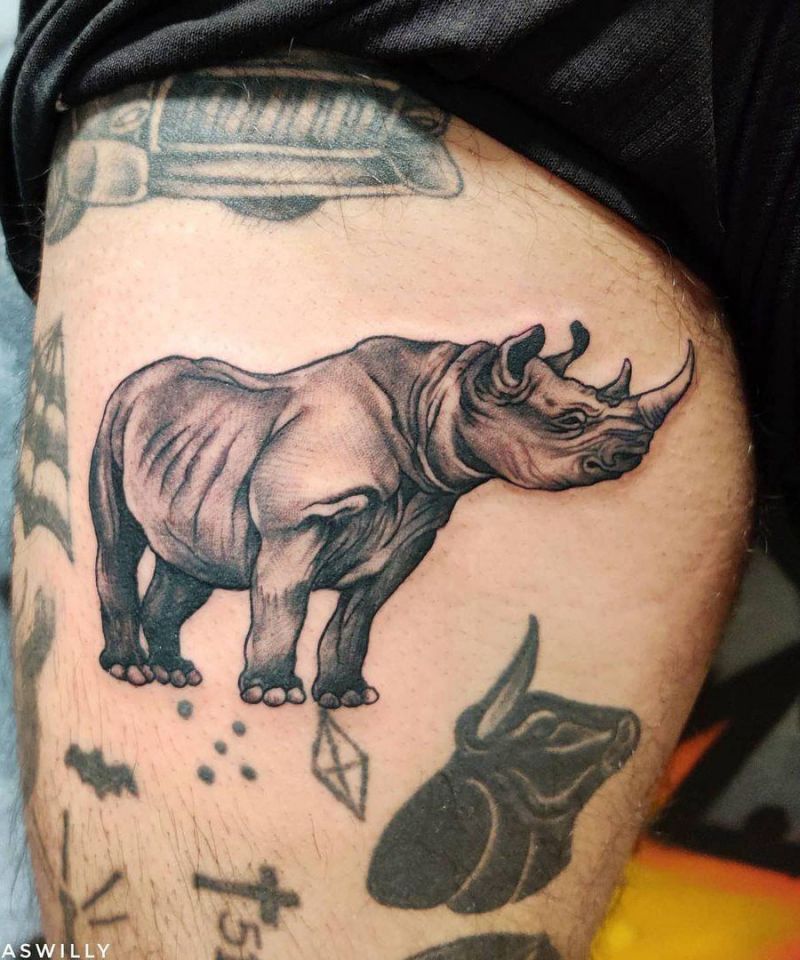 20 Unique Rhino Tattoos For Your Next Ink