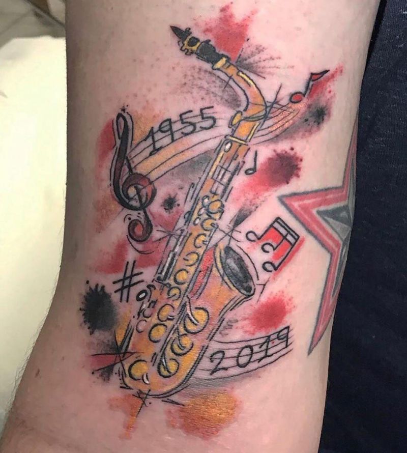 20 Classy Saxophone Tattoos You Shouldn’t Miss