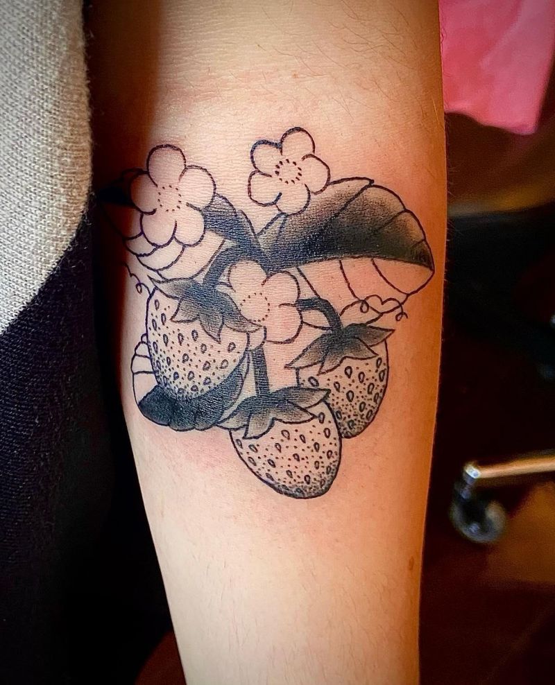 20 Classy Strawberry Tattoos You Can Copy