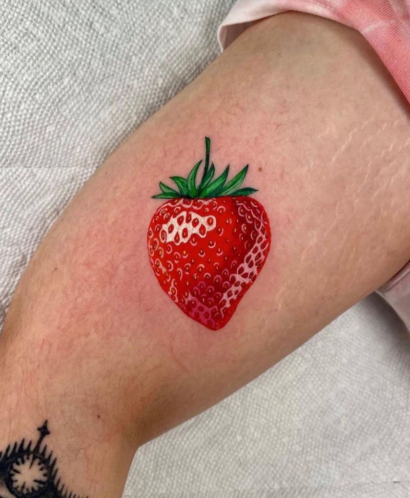 20 Classy Strawberry Tattoos You Can Copy