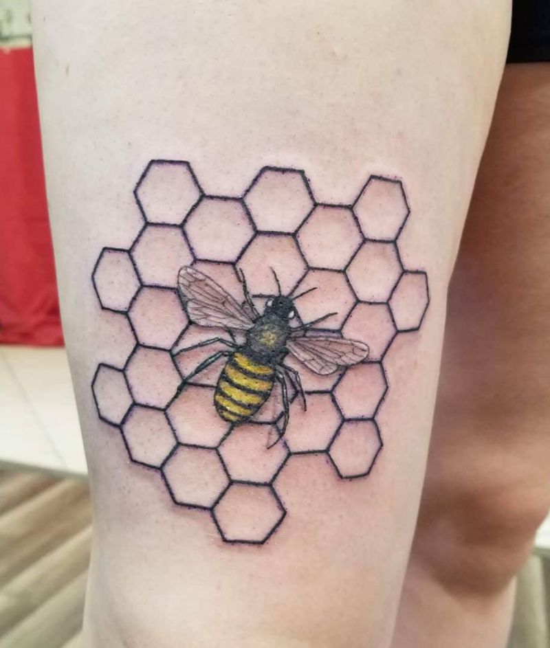 20 Cool Honeycomb Tattoos You Will Love
