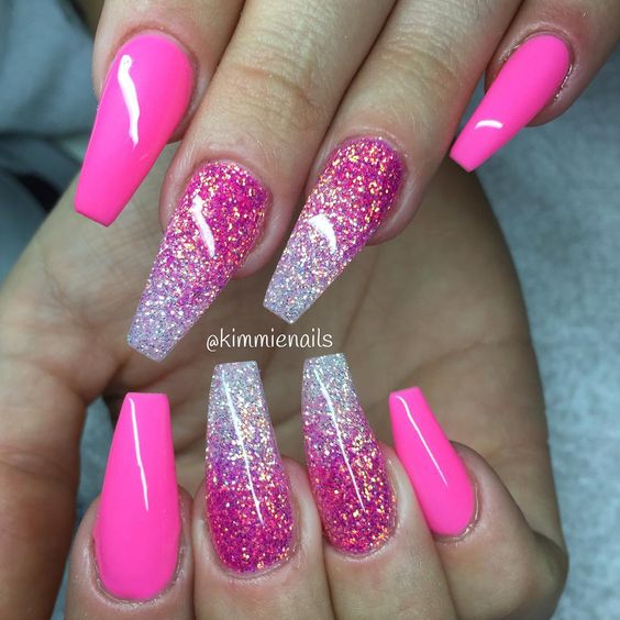36 Awesome Ombre Nails Coffin Glitter Art Designs in 2020 – Page 34 ...
