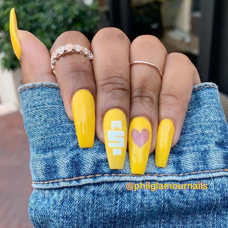 32 Impressive Coffin Yellow Nail Designs for Summer – Page 29 – Tiger Feng