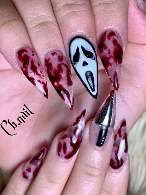 60 Spooky Bloody Halloween Nails For 2020 – Page 12 – Tiger Feng