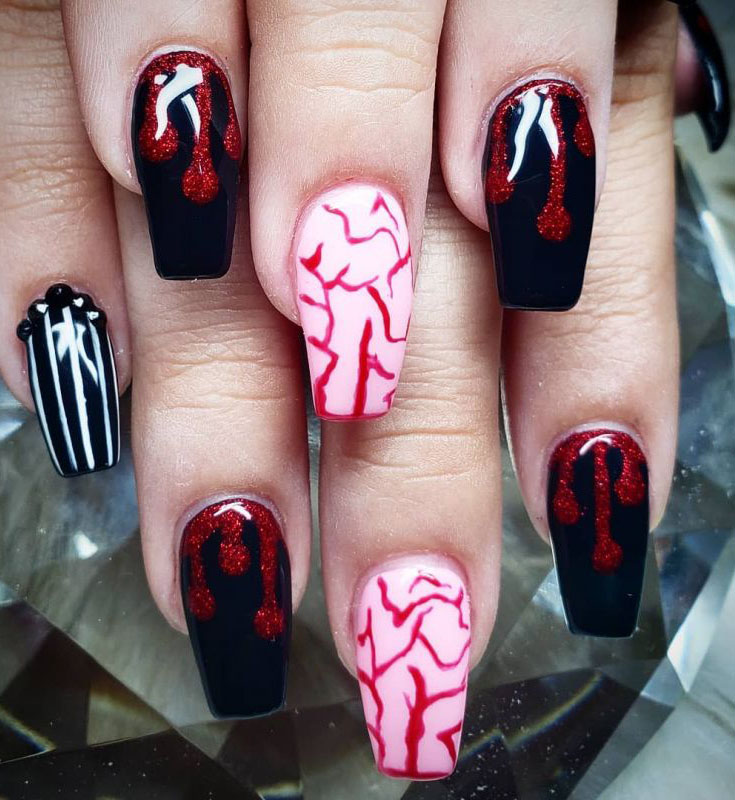 60 Spooky Bloody Halloween Nails For 2021 – Page 37 – Tiger Feng